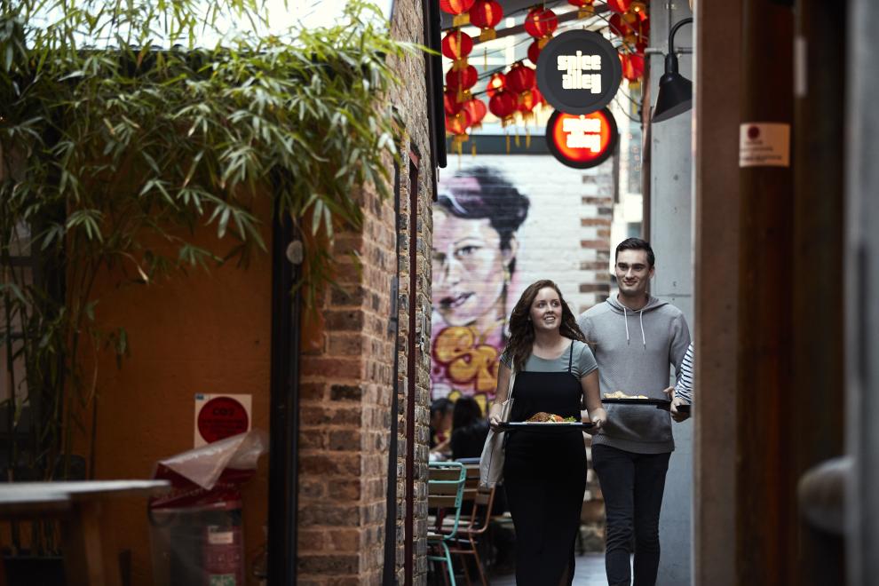 Students in Spice Alley